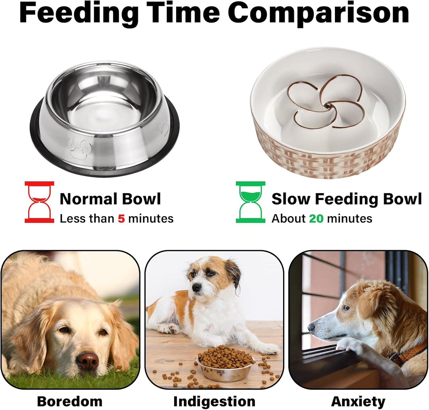 Ceramic Slow Feeder Dog Bowl for Medium & Large Dogs – image 5