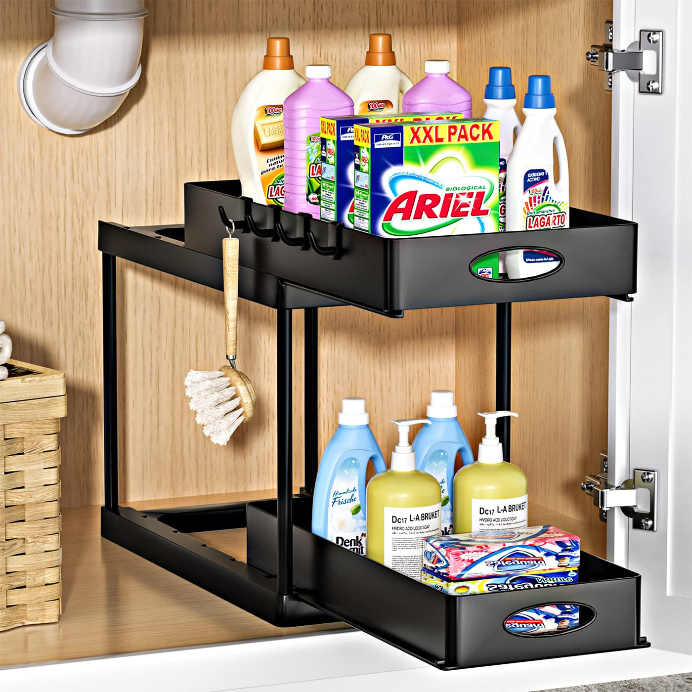 Dual Sliding Cabinet Under Sink Organizer – image 1