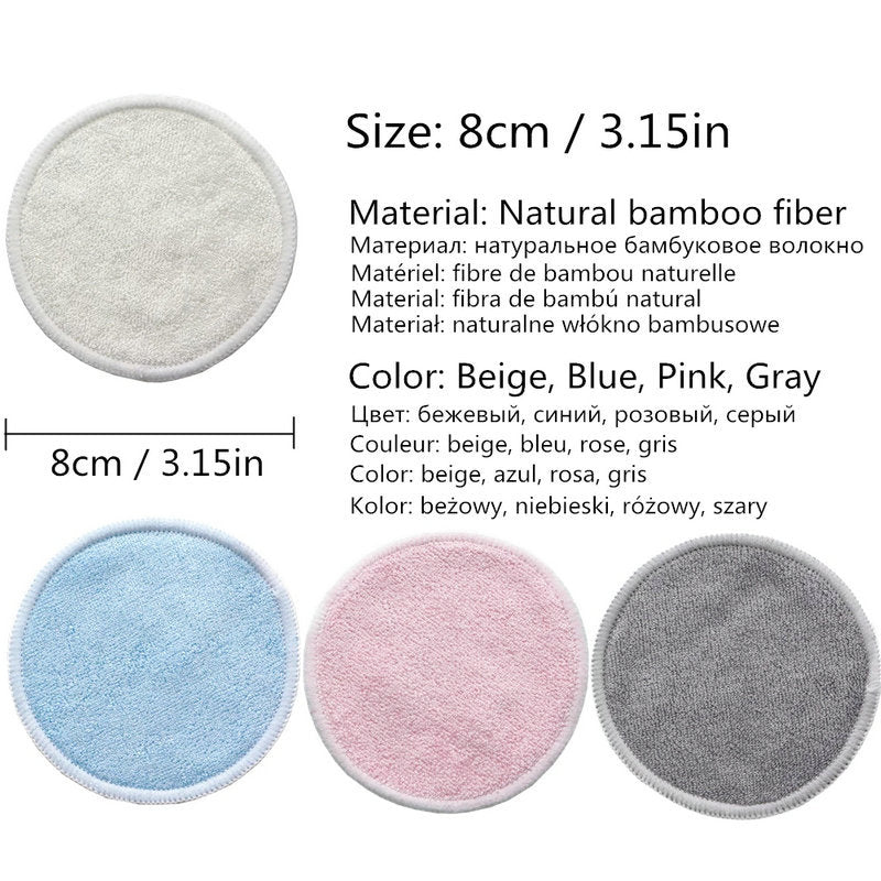 12PC Reusable Cotton Makeup Remover Pads with Storage Bag – image 3