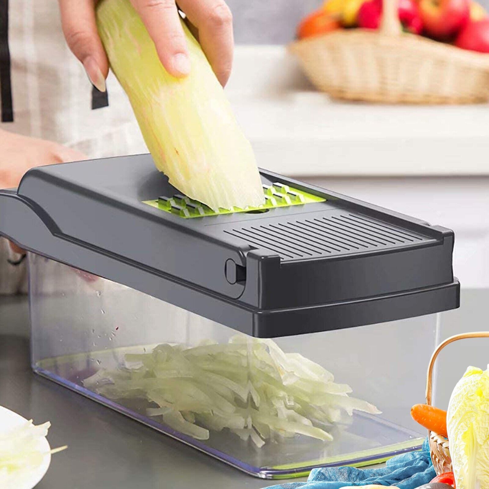 16-in-1 Vegetable Chopper with Multiple Blades & Container – image 8