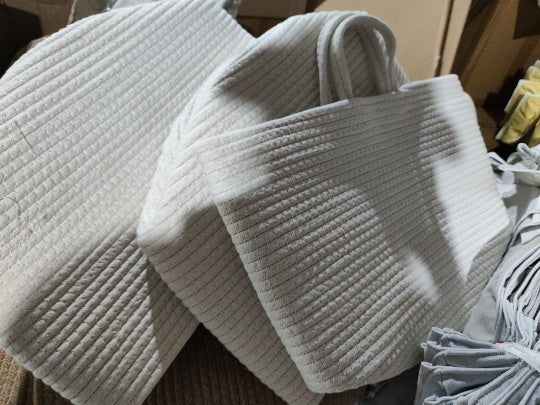 Large Foldable Woven Cotton Laundry Basket – image 9