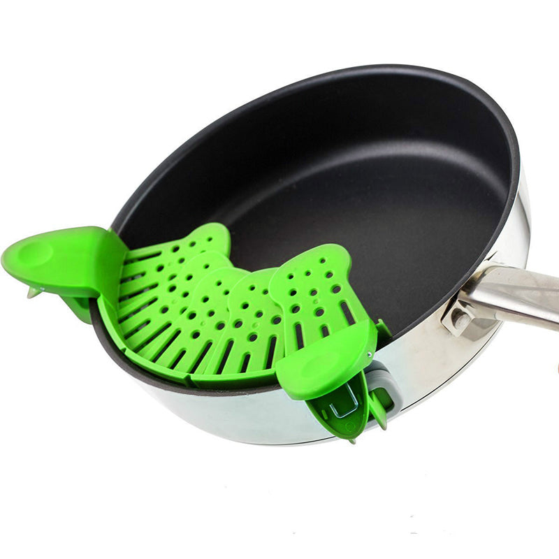 Universal Silicone Clip-on Pot Strainer with Anti-Spill Clips – image 3