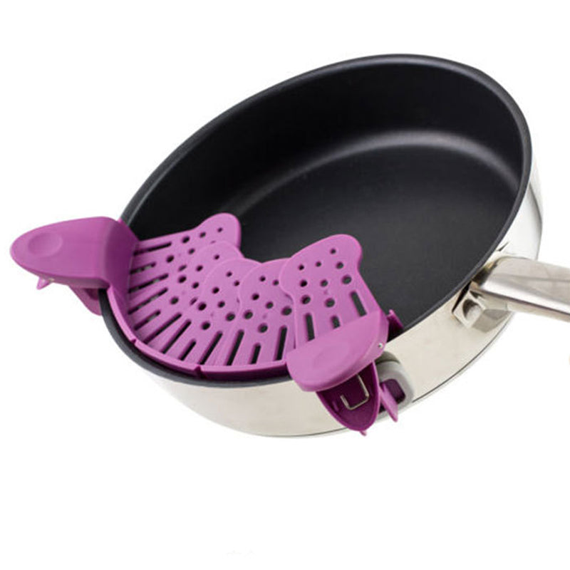 Universal Silicone Clip-on Pot Strainer with Anti-Spill Clips – image 4