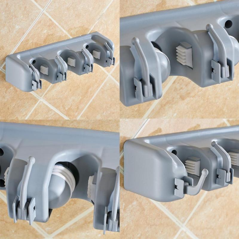 Wall-Mounted Kitchen Tool Storage Rack Mop Holder – image 2