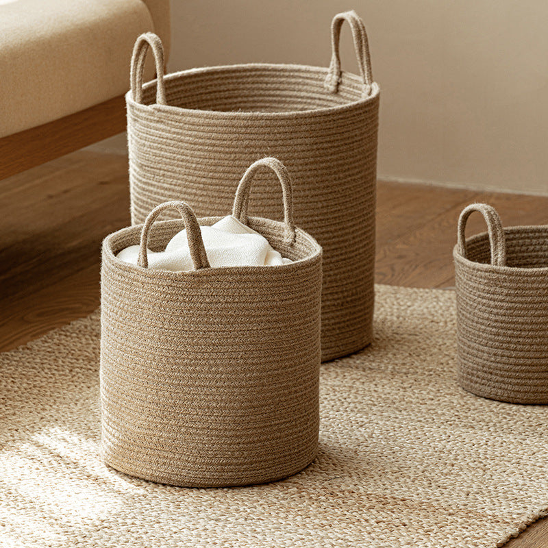 Large Foldable Woven Cotton Laundry Basket – image 7