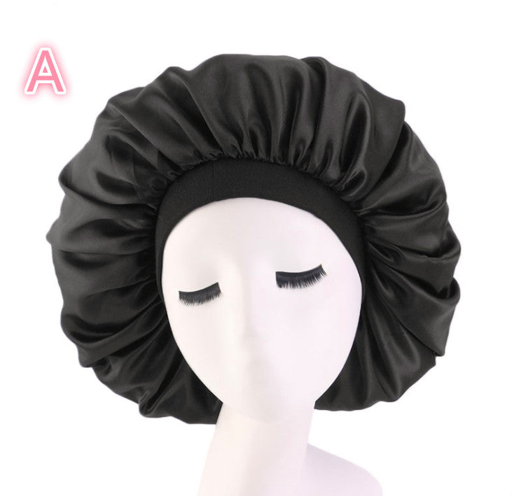 Satin Sleep Bonnet with Printed Design