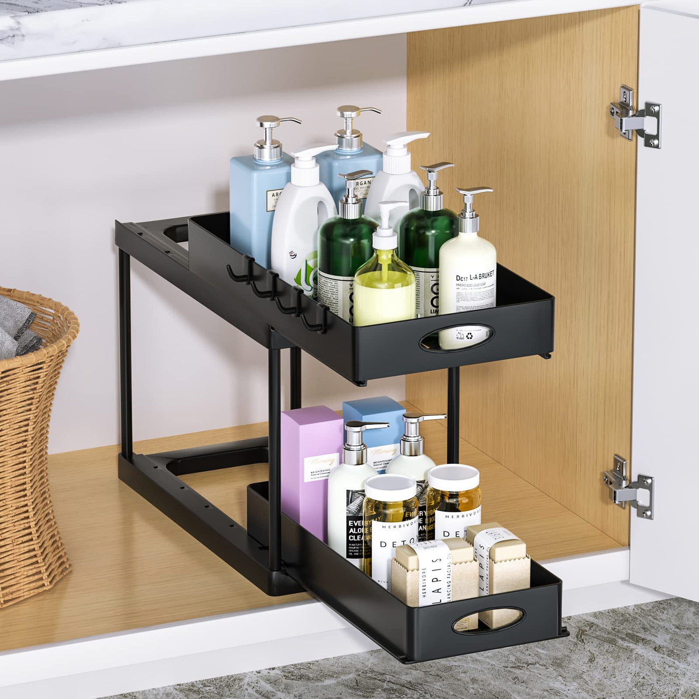 Dual Sliding Cabinet Under Sink Organizer – image 5