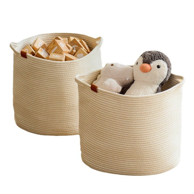 Large Foldable Woven Cotton Laundry Basket – image 2