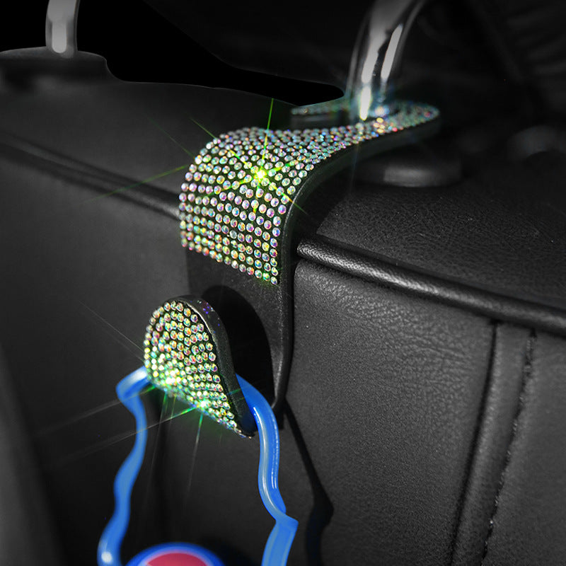 Car Seat Headrest Hook with Decorative Gems – image 3
