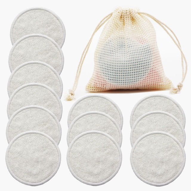 12PC Reusable Cotton Makeup Remover Pads with Storage Bag – image 10