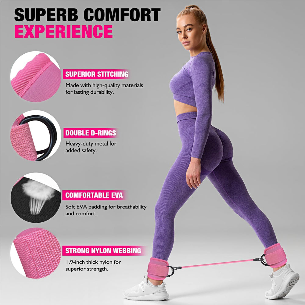 Adjustable Ankle Resistance Bands with Cuffs for Leg Workouts – image 4