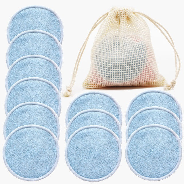 12PC Reusable Cotton Makeup Remover Pads with Storage Bag – image 7