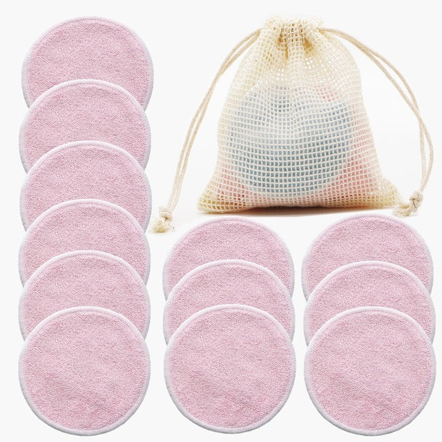 12PC Reusable Cotton Makeup Remover Pads with Storage Bag – image 8