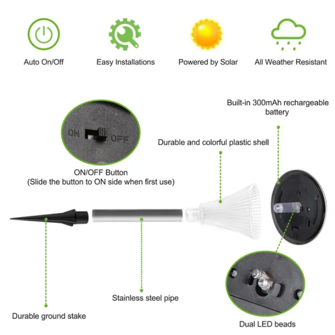 4-Pack Solar Garden Lights for Outdoor Use – image 2