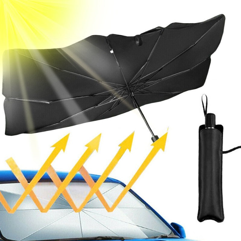 Car Windshield Sunshade Umbrella Front Window Visor Black Large – image 1