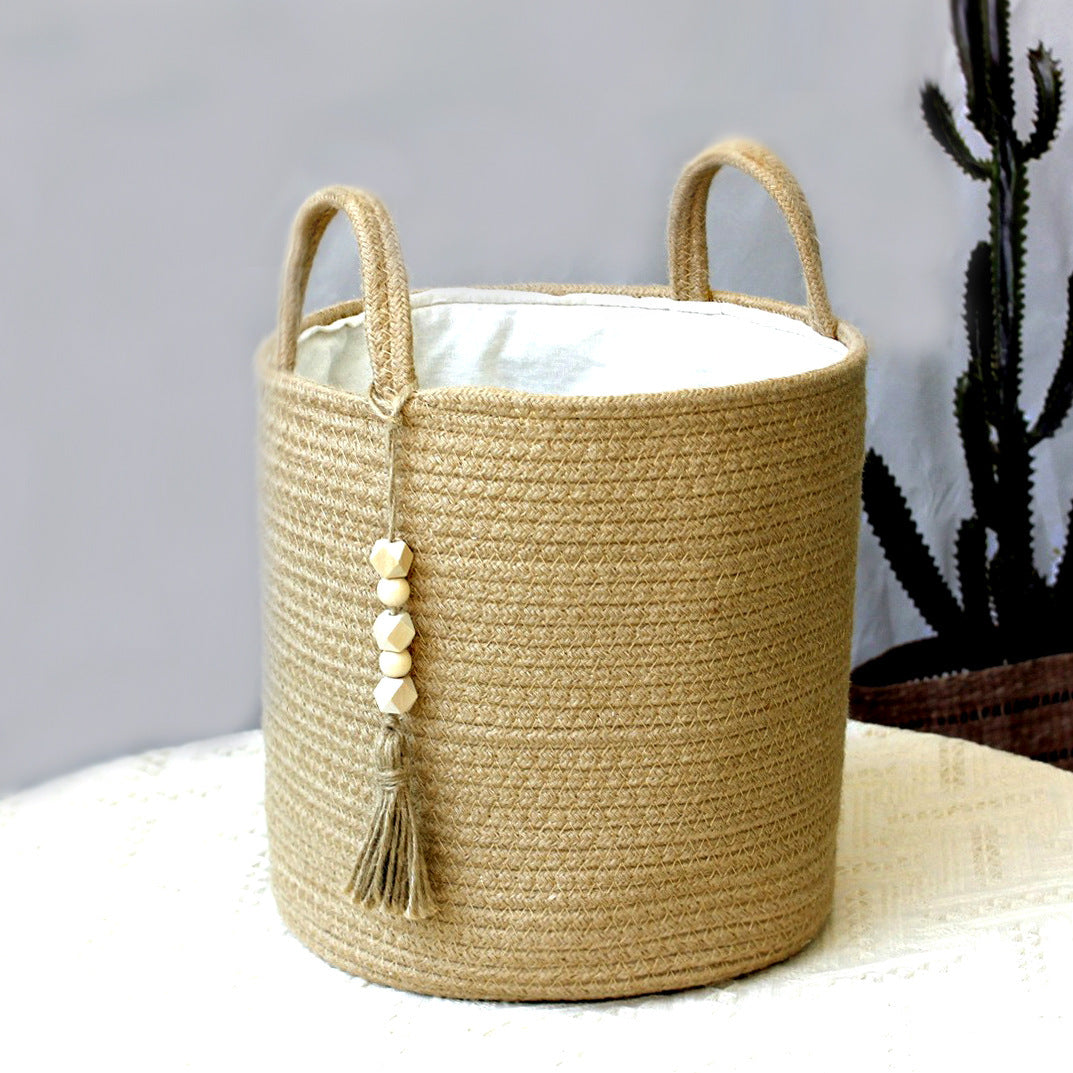 Large Foldable Woven Cotton Laundry Basket – image 8