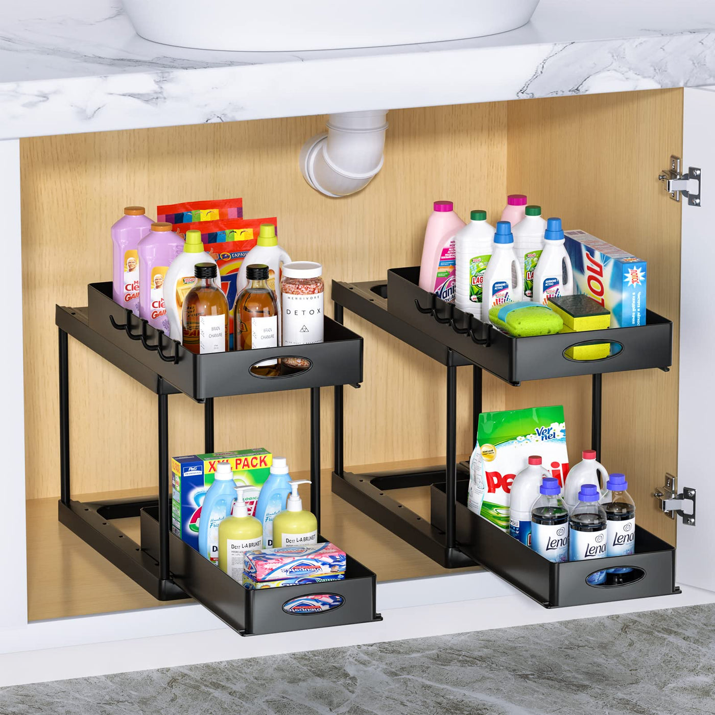 Dual Sliding Cabinet Under Sink Organizer – image 6