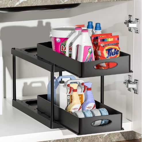Dual Sliding Cabinet Under Sink Organizer – image 3