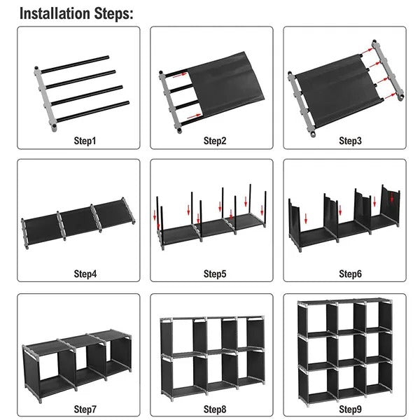 3-Tier 9-Compartment Storage Cube Organizer Shelf – image 2