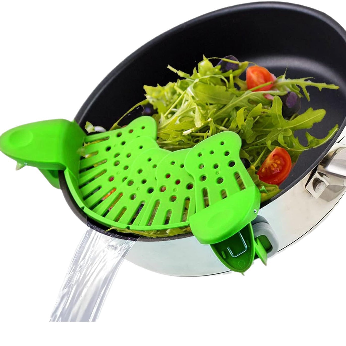 Universal Silicone Clip-on Pot Strainer with Anti-Spill Clips – image 2