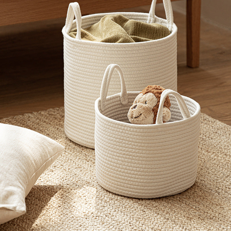 Large Foldable Woven Cotton Laundry Basket – image 6