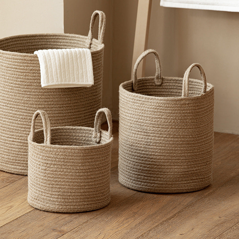 Large Foldable Woven Cotton Laundry Basket – image 4