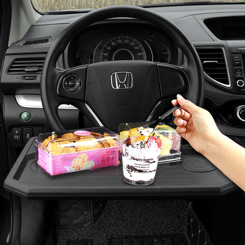 Simple Car Steering Wheel Tray with Cup Holders – image 2