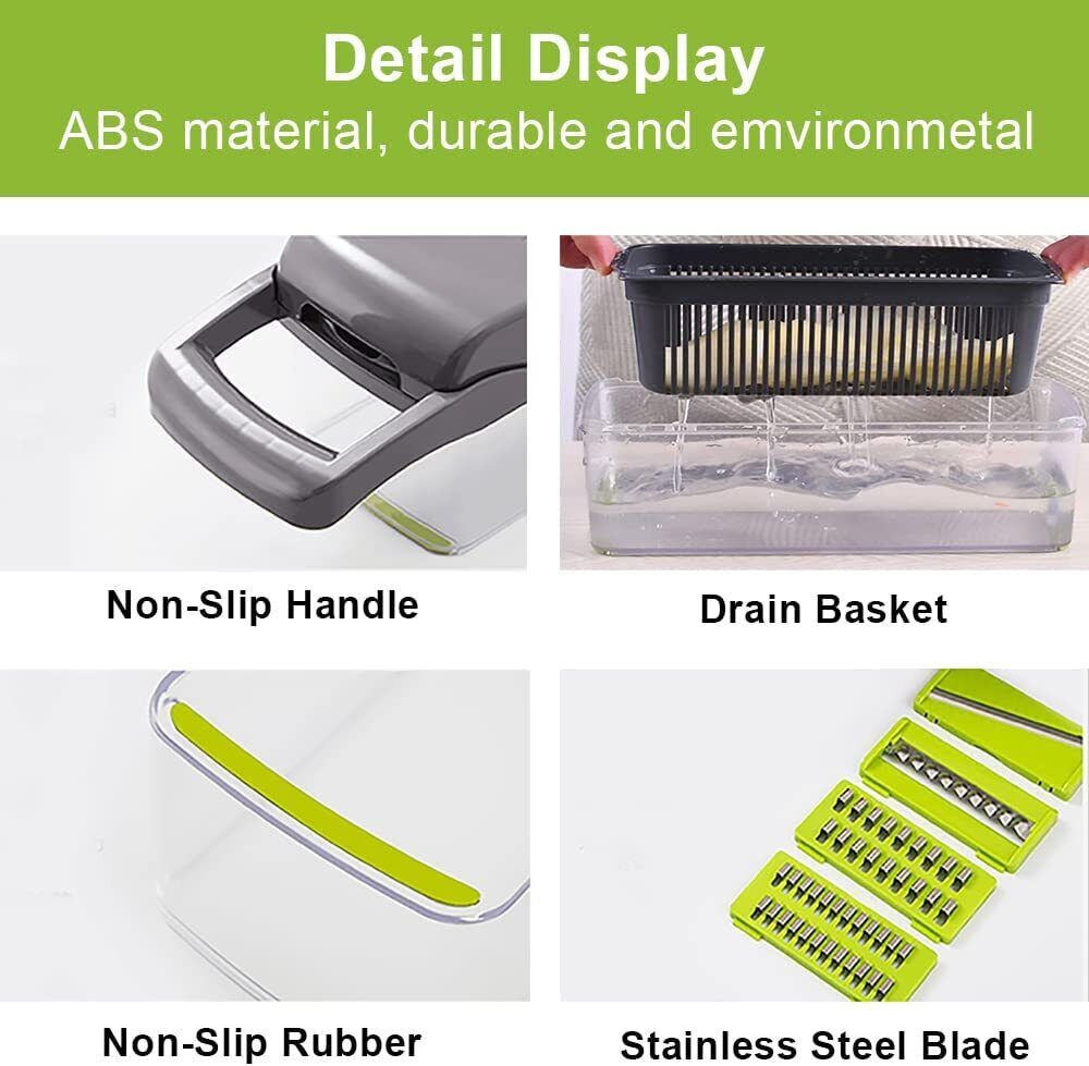 16-in-1 Vegetable Chopper with Multiple Blades & Container – image 3