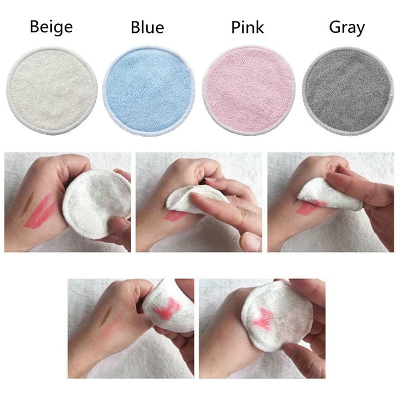 12PC Reusable Cotton Makeup Remover Pads with Storage Bag – image 4