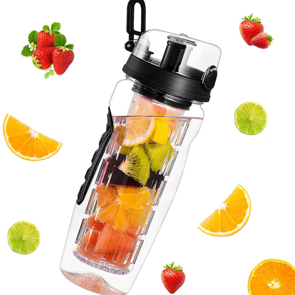 32oz BPA-Free Fruit Infuser Water Bottle with Leakproof Design – image 1