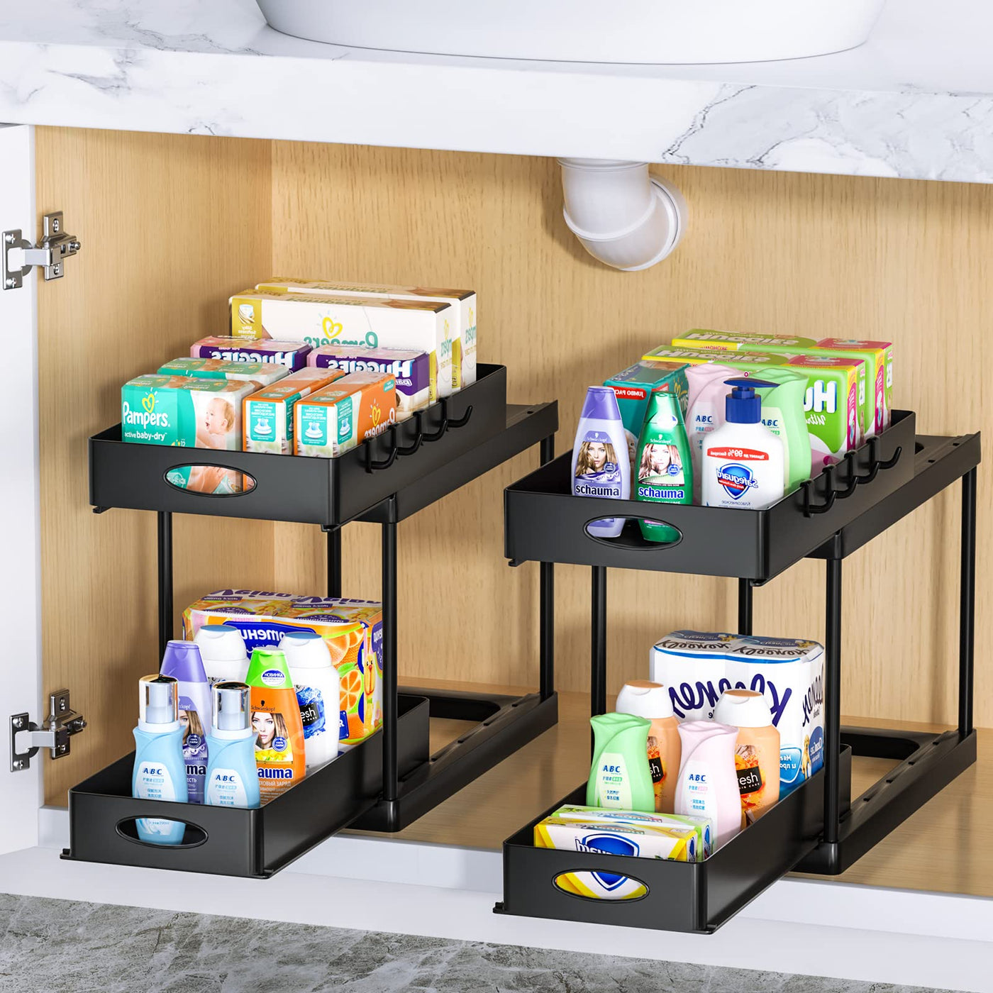 Dual Sliding Cabinet Under Sink Organizer – image 4
