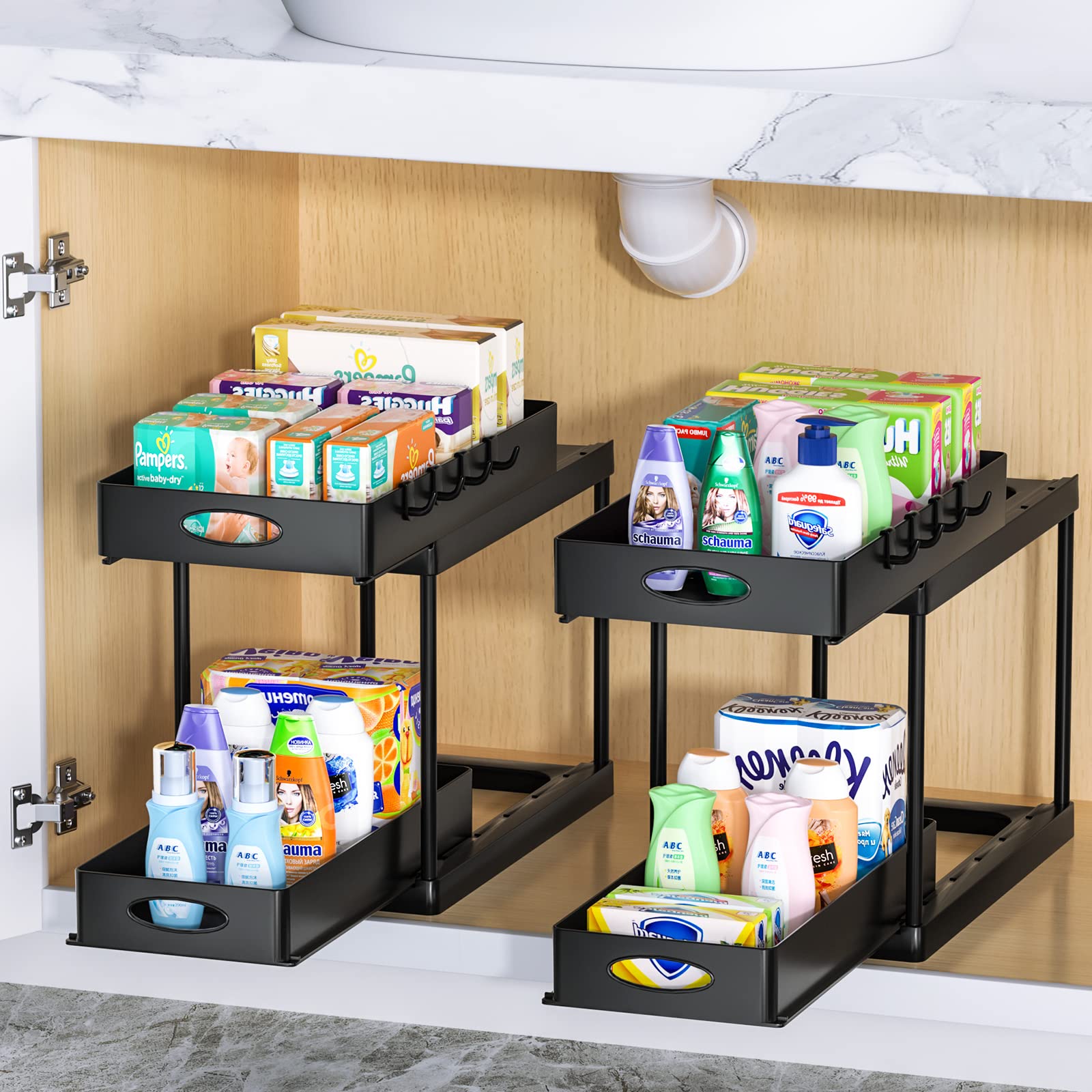 Dual Sliding Cabinet Under Sink Organizer – image 4